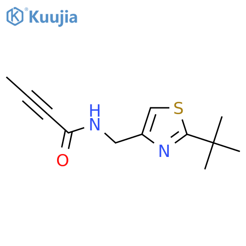 N-(2-tert-butyl-1,3-thiazol-4-yl)methylbut-2-ynamide structure