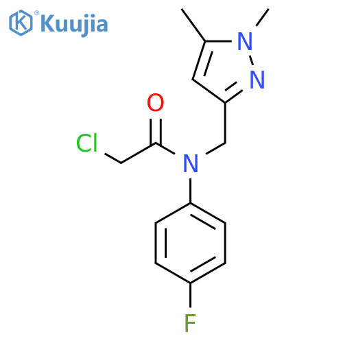 2-chloro-N-(1,5-dimethyl-1H-pyrazol-3-yl)methyl-N-(4-fluorophenyl)acetamide structure