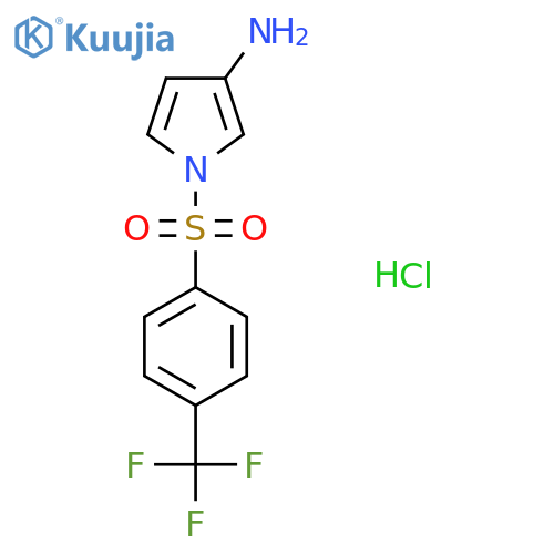 1-[4-(Trifluoromethyl)phenyl]sulfonylpyrrol-3-amine;hydrochloride structure