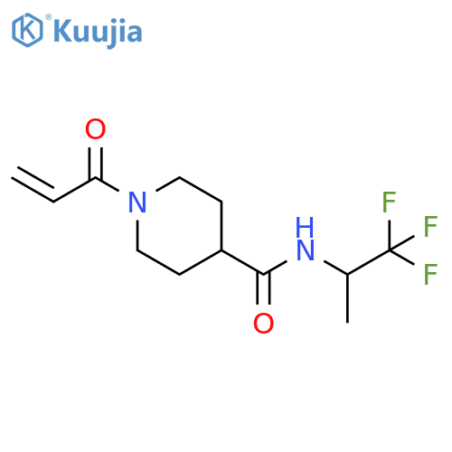1-(prop-2-enoyl)-N-(1,1,1-trifluoropropan-2-yl)piperidine-4-carboxamide structure