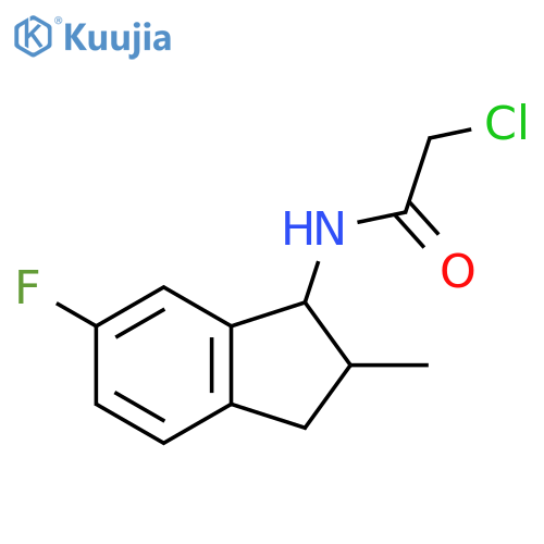 2-Chloro-N-(6-fluoro-2-methyl-2,3-dihydro-1H-inden-1-yl)acetamide structure