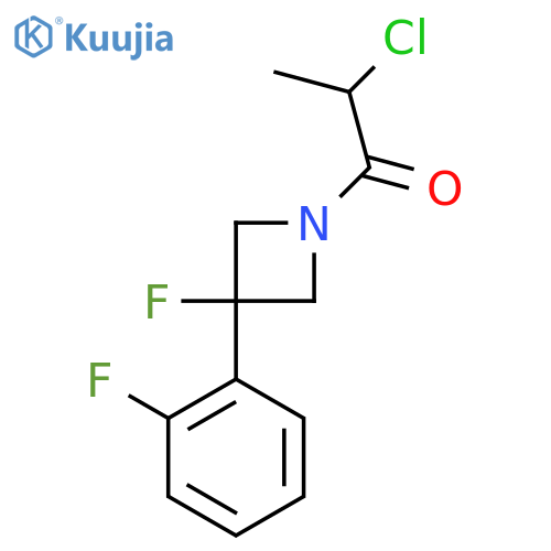 2-Chloro-1-[3-fluoro-3-(2-fluorophenyl)azetidin-1-yl]propan-1-one structure