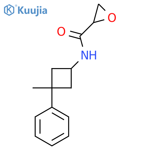 N-(3-methyl-3-phenylcyclobutyl)oxirane-2-carboxamide structure
