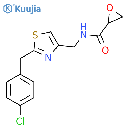 N-({2-[(4-chlorophenyl)methyl]-1,3-thiazol-4-yl}methyl)oxirane-2-carboxamide structure