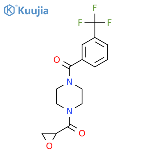 1-(Oxirane-2-carbonyl)-4-[3-(trifluoromethyl)benzoyl]piperazine structure
