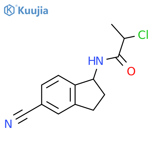 2-Chloro-N-(5-cyano-2,3-dihydro-1H-inden-1-yl)propanamide structure