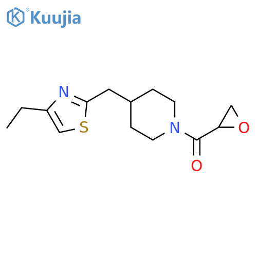 4-[(4-Ethyl-1,3-thiazol-2-yl)methyl]-1-(oxirane-2-carbonyl)piperidine structure