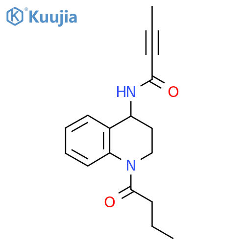 N-(1-Butanoyl-3,4-dihydro-2H-quinolin-4-yl)but-2-ynamide structure