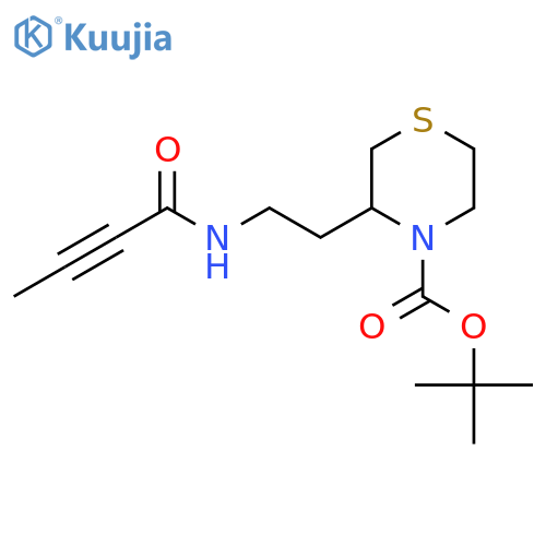 tert-butyl 3-2-(but-2-ynamido)ethylthiomorpholine-4-carboxylate structure