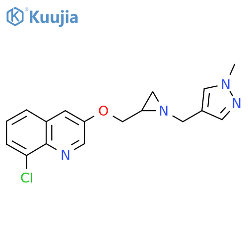 8-Chloro-3-[[1-[(1-methylpyrazol-4-yl)methyl]aziridin-2-yl]methoxy]quinoline structure