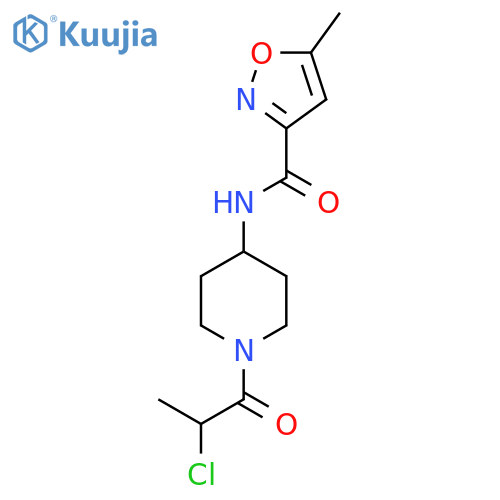 N-[1-(2-Chloropropanoyl)piperidin-4-yl]-5-methyl-1,2-oxazole-3-carboxamide structure