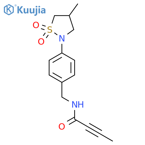 N-[[4-(4-Methyl-1,1-dioxo-1,2-thiazolidin-2-yl)phenyl]methyl]but-2-ynamide structure