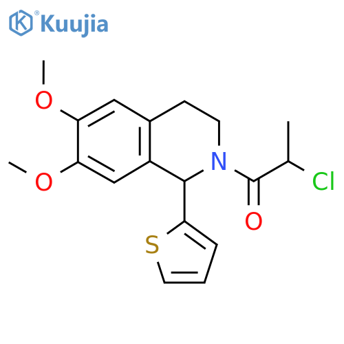 2-Chloro-1-(6,7-dimethoxy-1-thiophen-2-yl-3,4-dihydro-1H-isoquinolin-2-yl)propan-1-one structure