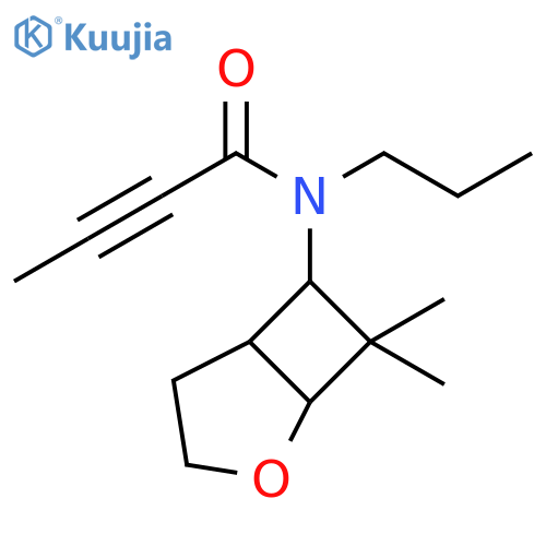 N-{7,7-dimethyl-2-oxabicyclo3.2.0heptan-6-yl}-N-propylbut-2-ynamide structure