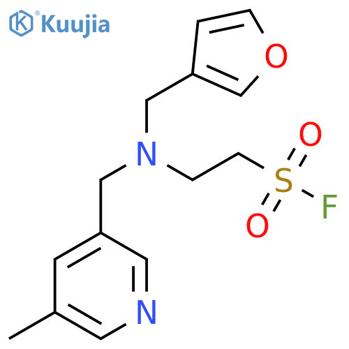 2-{[(Furan-3-yl)methyl][(5-methylpyridin-3-yl)methyl]amino}ethane-1-sulfonyl fluoride structure