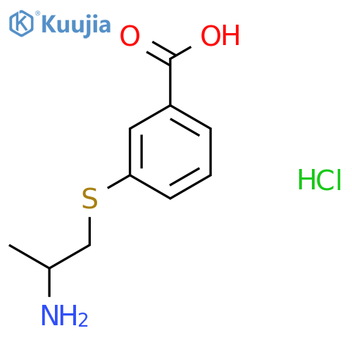 3-[(2-Aminopropyl)sulfanyl]benzoic acid hydrochloride structure