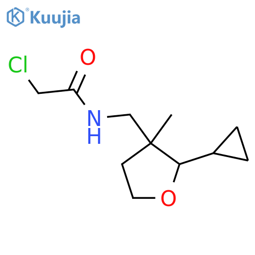 2-chloro-N-(2-cyclopropyl-3-methyloxolan-3-yl)methylacetamide structure