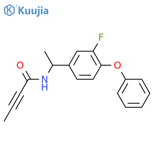 N-[1-(3-fluoro-4-phenoxyphenyl)ethyl]but-2-ynamide structure