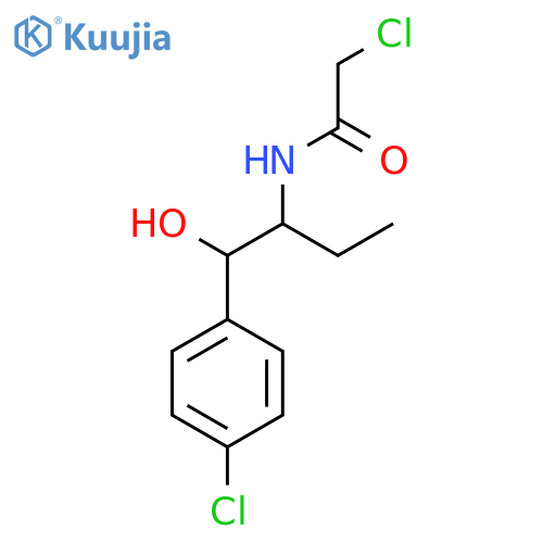 2-chloro-N-1-(4-chlorophenyl)-1-hydroxybutan-2-ylacetamide structure