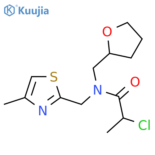 2-Chloro-N-((4-methylthiazol-2-yl)methyl)-N-((tetrahydrofuran-2-yl)methyl)propanamide structure