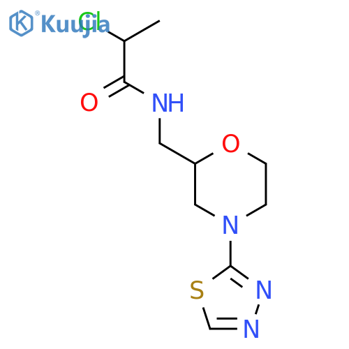 2-Chloro-N-[[4-(1,3,4-thiadiazol-2-yl)morpholin-2-yl]methyl]propanamide structure