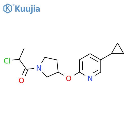 2-Chloro-1-[3-(5-cyclopropylpyridin-2-yl)oxypyrrolidin-1-yl]propan-1-one structure