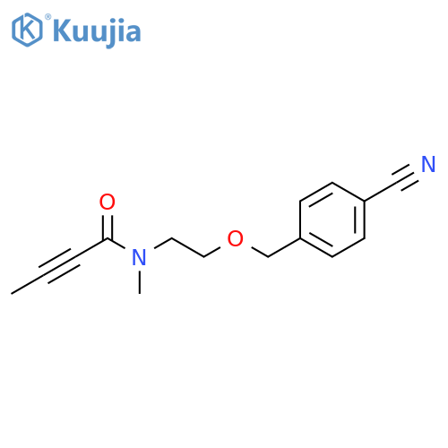 N-{2-(4-cyanophenyl)methoxyethyl}-N-methylbut-2-ynamide structure