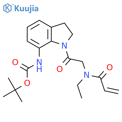 tert-butyl N-{1-2-(N-ethylprop-2-enamido)acetyl-2,3-dihydro-1H-indol-7-yl}carbamate structure