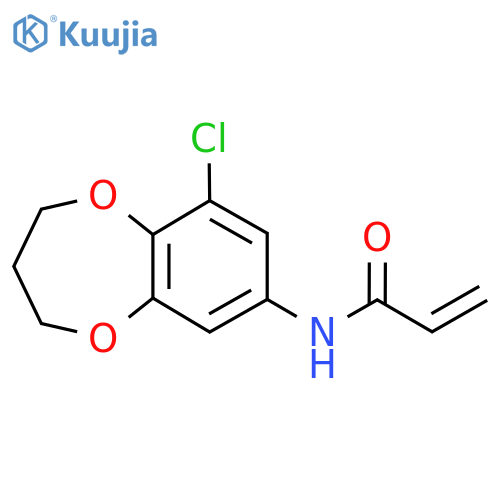 N-(9-chloro-3,4-dihydro-2H-1,5-benzodioxepin-7-yl)prop-2-enamide structure