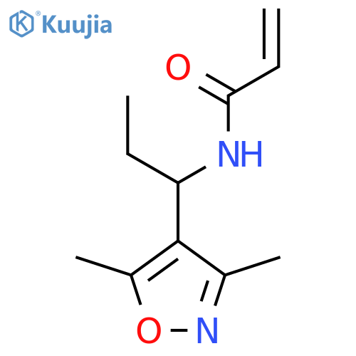 N-1-(3,5-dimethyl-1,2-oxazol-4-yl)propylprop-2-enamide structure