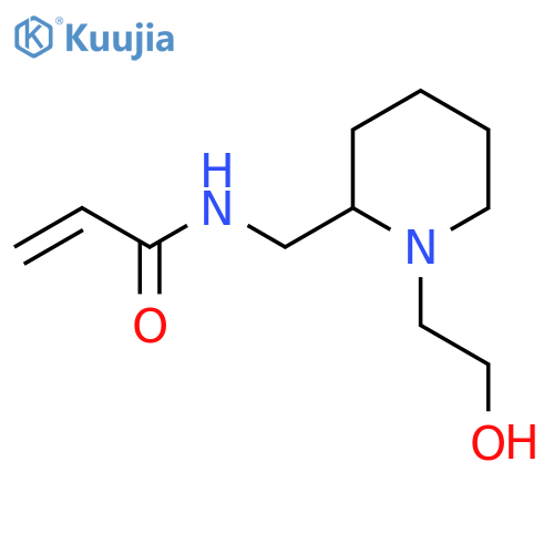 N-{1-(2-hydroxyethyl)piperidin-2-ylmethyl}prop-2-enamide structure