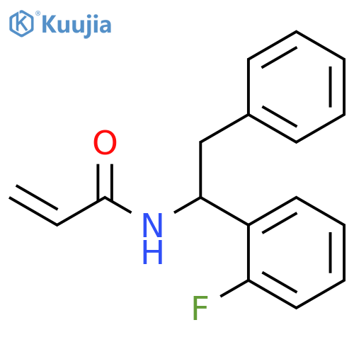 N-1-(2-fluorophenyl)-2-phenylethylprop-2-enamide structure