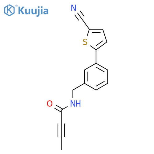 N-{3-(5-cyanothiophen-2-yl)phenylmethyl}but-2-ynamide structure