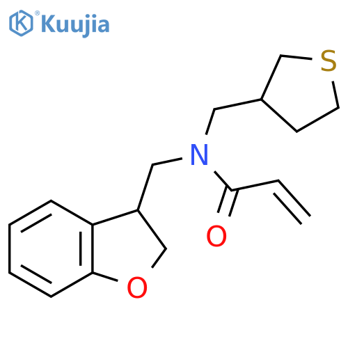 N-(2,3-Dihydro-1-benzofuran-3-ylmethyl)-N-(thiolan-3-ylmethyl)prop-2-enamide structure