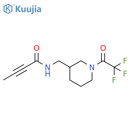 N-{1-(2,2,2-trifluoroacetyl)piperidin-3-ylmethyl}but-2-ynamide structure