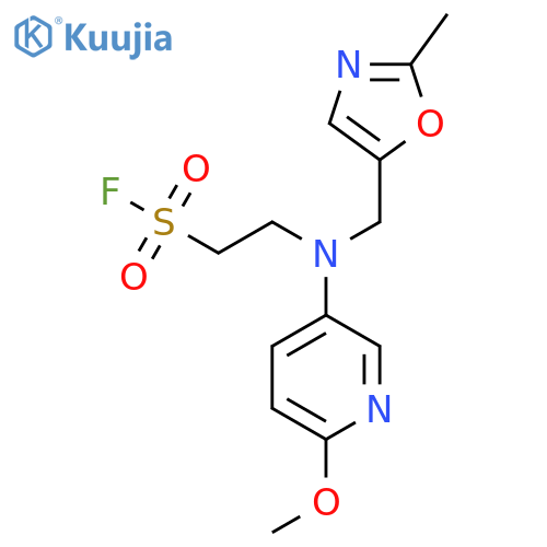 2-[(6-Methoxypyridin-3-yl)-[(2-methyl-1,3-oxazol-5-yl)methyl]amino]ethanesulfonyl fluoride structure