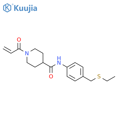 N-[4-[(Ethylthio)methyl]phenyl]-1-(1-oxo-2-propen-1-yl)-4-piperidinecarboxamide structure
