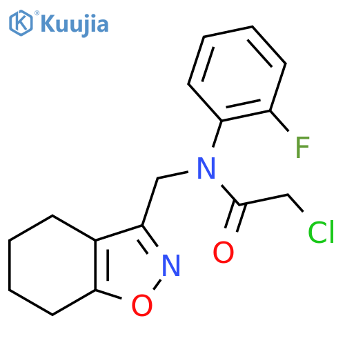 2-chloro-N-(2-fluorophenyl)-N-[(4,5,6,7-tetrahydro-1,2-benzoxazol-3-yl)methyl]acetamide structure