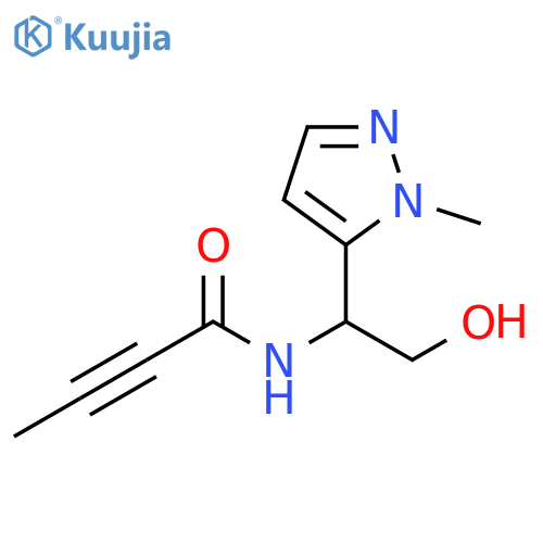 N-2-hydroxy-1-(1-methyl-1H-pyrazol-5-yl)ethylbut-2-ynamide structure