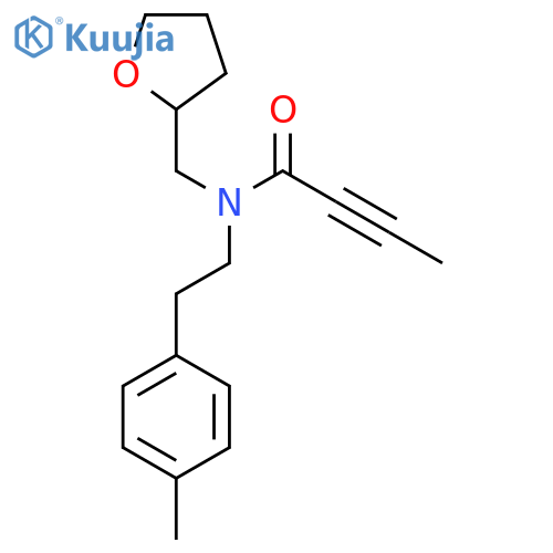N-[2-(4-Methylphenyl)ethyl]-N-(oxolan-2-ylmethyl)but-2-ynamide structure