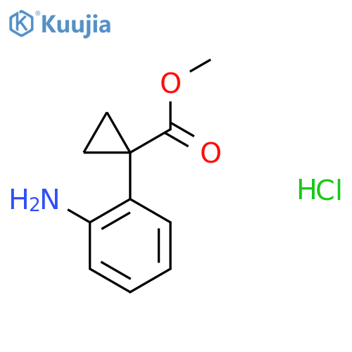Methyl 1-(2-aminophenyl)cyclopropane-1-carboxylate hydrochloride structure