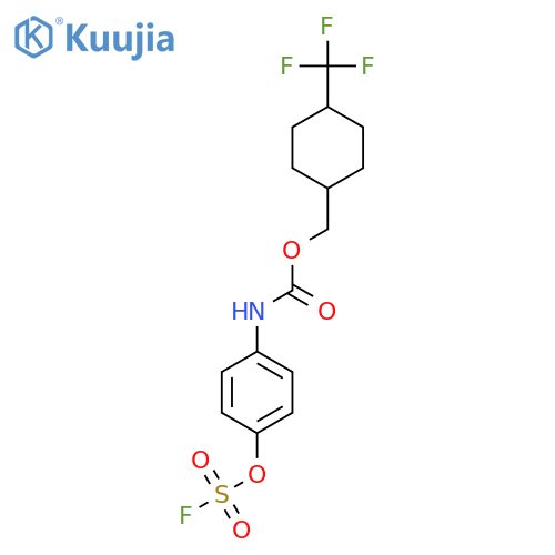 [4-(Trifluoromethyl)cyclohexyl]methyl N-(4-fluorosulfonyloxyphenyl)carbamate structure