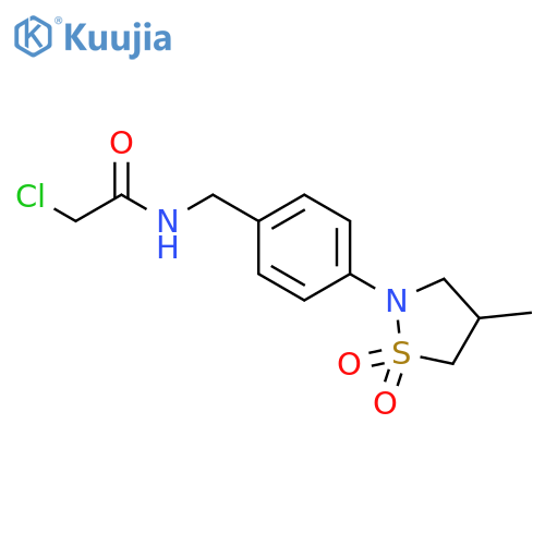 2-chloro-N-{4-(4-methyl-1,1-dioxo-1lambda6,2-thiazolidin-2-yl)phenylmethyl}acetamide structure