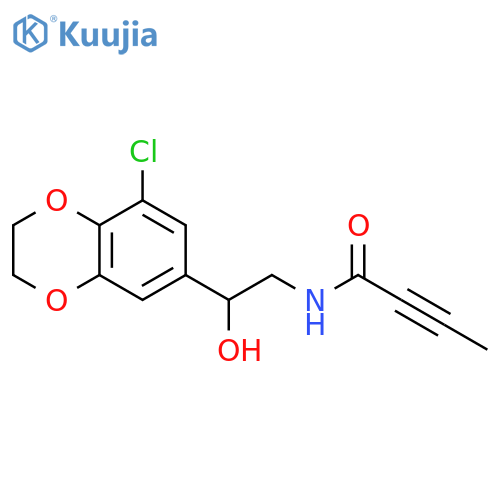 N-2-(8-chloro-2,3-dihydro-1,4-benzodioxin-6-yl)-2-hydroxyethylbut-2-ynamide structure