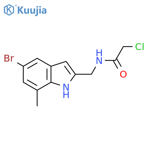 N-(5-bromo-7-methyl-1H-indol-2-yl)methyl-2-chloroacetamide structure