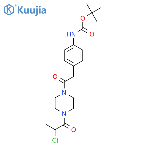 Tert-butyl N-[4-[2-[4-(2-chloropropanoyl)piperazin-1-yl]-2-oxoethyl]phenyl]carbamate structure