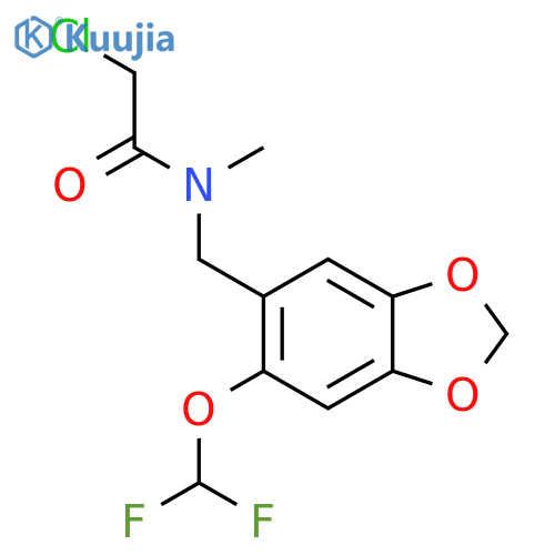 2-chloro-N-{6-(difluoromethoxy)-1,3-dioxaindan-5-ylmethyl}-N-methylacetamide structure