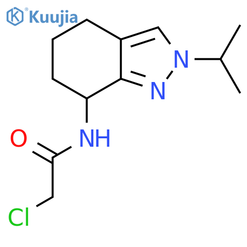 2-Chloro-N-(2-propan-2-yl-4,5,6,7-tetrahydroindazol-7-yl)acetamide structure