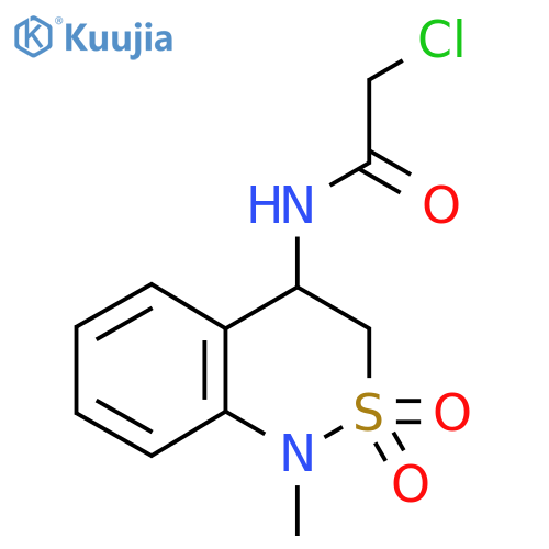 2-chloro-N-(1-methyl-2,2-dioxo-3,4-dihydro-1H-2lambda6,1-benzothiazin-4-yl)acetamide structure