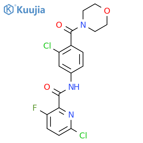 6-Chloro-N-[3-chloro-4-(morpholine-4-carbonyl)phenyl]-3-fluoropyridine-2-carboxamide structure